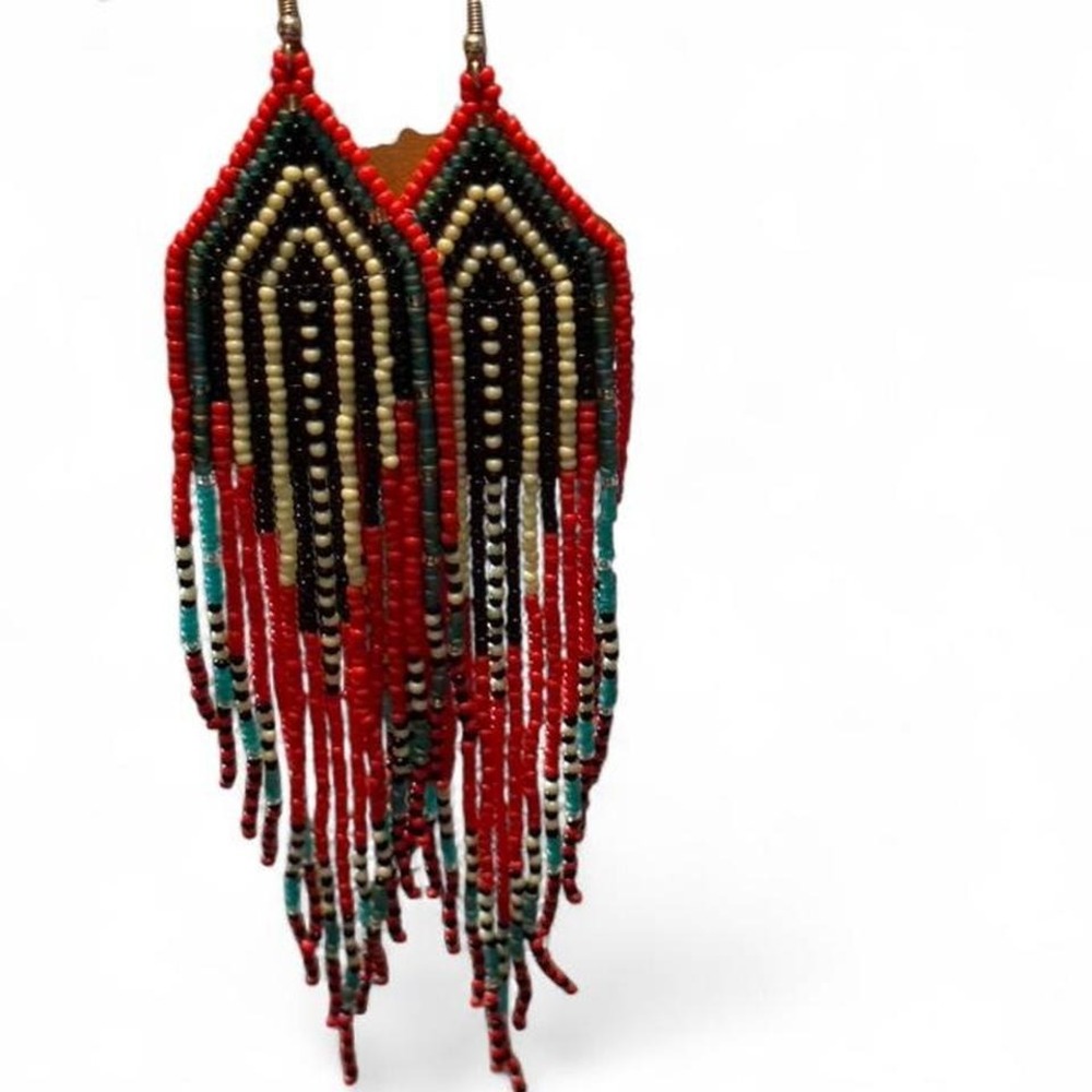 Colorful Beaded‎ Fringe Earrings